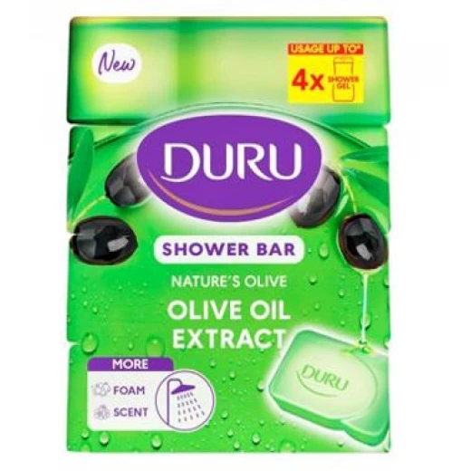 Duru Shower Bar Soap – Olive Oil – Value Pack 4 x 150g – Deeply Nourishing & Moisturizing – 100% Pure Natural Soap Duru Shower Bar Soap – Olive Oil – Value Pack 4 x 150g – Deeply Nourishing & Moisturizing – 100% Pure Natural Soap