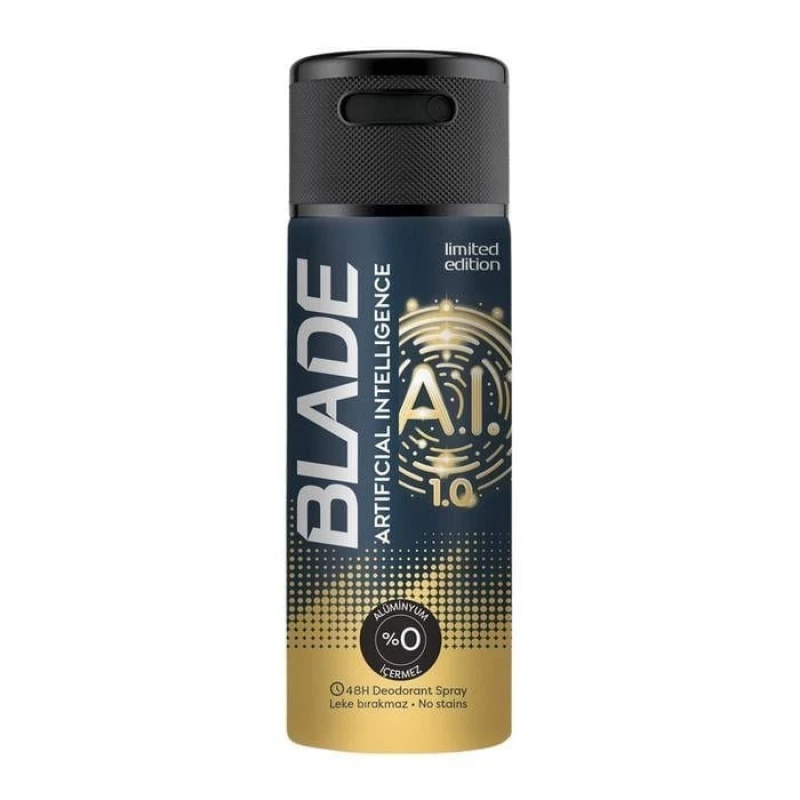 BLADE Deodorant Spray 150ml, Effective Odor Protection, Dermatologically Tested, Aluminum, Paraben & Silicone Free - Blade
