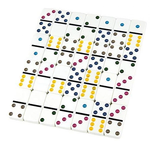 Dominoes Double 6 Color Dot 28 Pcs Great for 2-4 Players - Rs Toys - Image 3