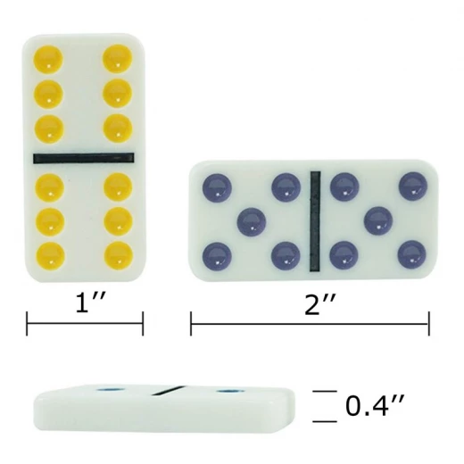 Dominoes Double 6 Color Dot 28 Pcs Great for 2-4 Players - Rs Toys - Image 2
