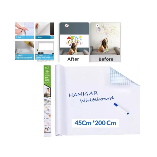 White Board To Stick 45Cm * 200 Cm 1 roll of Whiteboard contact paper & 1 pen White Board To Stick 45Cm * 200 Cm 1 roll of Whiteboard contact paper & 1 pen