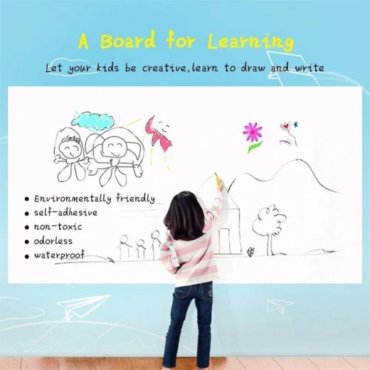 White Board To Stick 45Cm * 200 Cm 1 roll of Whiteboard contact paper & 1 pen - Rs Toys - Image 9