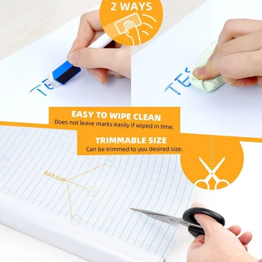 White Board To Stick 45Cm * 200 Cm 1 roll of Whiteboard contact paper & 1 pen - Rs Toys - Image 4