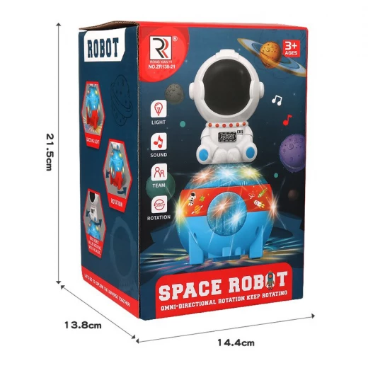 Space Robot Moving  With music & Light 13 x 25.5 cm - Rs Toys - Image 2