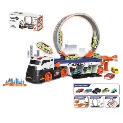 Track City Series Transporter Play set in the shape of a truck with an auto track For Kids 3 years & Older
