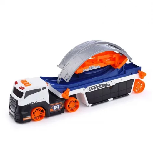 Track City Series Transporter Play set in the shape of a truck with an auto track For Kids 3 years & Older - Rs Toys - Image 5
