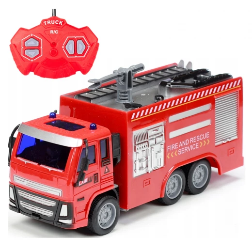 Fire City Rescue Vehicle Water Sprayer Remote Control 1 x car 1 x Charging cable 1 x remote control 1 x battery - Rs Toys - Image 3