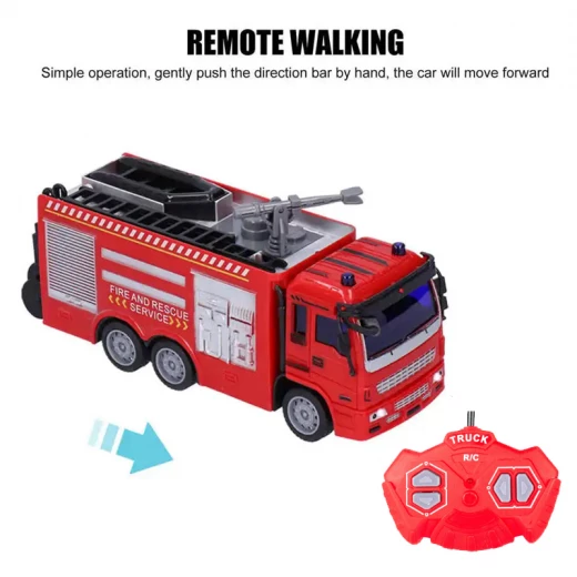 Fire City Rescue Vehicle Water Sprayer Remote Control 1 x car 1 x Charging cable 1 x remote control 1 x battery - Rs Toys - Image 4