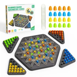 Chain Geometric Chess Game 2 Player & Multiplayer Rubber Band Strategy Game for Family Fun, Problem-Solving & Skill Development Perfect for Parties, Picnics, and Holidays