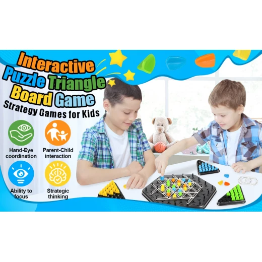Chain Geometric Chess Game 2 Player & Multiplayer Rubber Band Strategy Game for Family Fun, Problem-Solving & Skill Development Perfect for Parties, Picnics, and Holidays - Rs Toys - Image 8