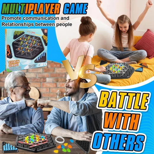 Chain Geometric Chess Game 2 Player & Multiplayer Rubber Band Strategy Game for Family Fun, Problem-Solving & Skill Development Perfect for Parties, Picnics, and Holidays - Rs Toys - Image 7