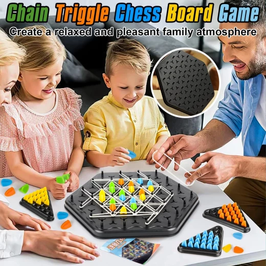 Chain Geometric Chess Game 2 Player & Multiplayer Rubber Band Strategy Game for Family Fun, Problem-Solving & Skill Development Perfect for Parties, Picnics, and Holidays - Rs Toys - Image 6