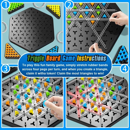 Chain Geometric Chess Game 2 Player & Multiplayer Rubber Band Strategy Game for Family Fun, Problem-Solving & Skill Development Perfect for Parties, Picnics, and Holidays - Rs Toys - Image 5