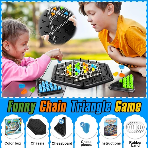 Chain Geometric Chess Game 2 Player & Multiplayer Rubber Band Strategy Game for Family Fun, Problem-Solving & Skill Development Perfect for Parties, Picnics, and Holidays - Rs Toys - Image 4