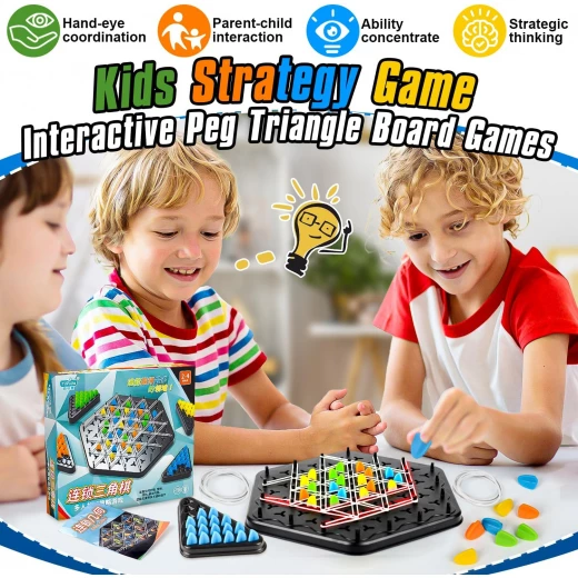 Chain Geometric Chess Game 2 Player & Multiplayer Rubber Band Strategy Game for Family Fun, Problem-Solving & Skill Development Perfect for Parties, Picnics, and Holidays - Rs Toys - Image 3