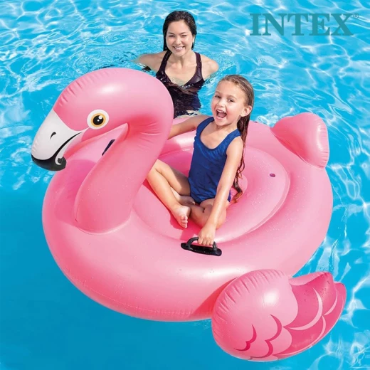Intex Inflatable Flamingo Ride-On Pool Float Durable, Pink, with Two-Way Chambers, Handle, and Repair Patch 40kg Weight Capacity For Kids 8+ & Adults, Perfect for Pool Play & Parties - Intex - Image 3