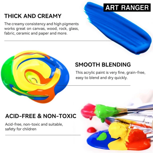 ART RANGERS Acrylic Color Tube (75ml) Titanium White (FEA738) - Rs Toys - Image 3