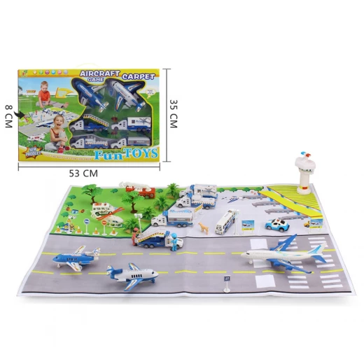 Airport Play Set Toy with Lights & Large Mat Buildable Transport Plane Interactive Aircraft Toy for Kids Airport Play Set Toy with Lights & Large Mat Buildable Transport Plane Interactive Aircraft Toy for Kids