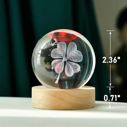 مصباح كريستال ثلاثي الأبعاد 3 Dt بتصميم زهرة وأوراق قاعدة خشبية أنيقة إضاءة LED موفرة للطاقة يعمل عبر USB مثالي لديكور المنزل أو كهدية مميزة - ألعاب ار اس - Image 2