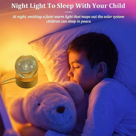 مصباح كريستال ثلاثي الأبعاد 3 Dt بتصميم زهرة وأوراق قاعدة خشبية أنيقة إضاءة LED موفرة للطاقة يعمل عبر USB مثالي لديكور المنزل أو كهدية مميزة - ألعاب ار اس - Image 5