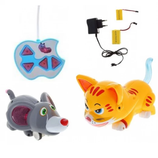 Smart Cat & Mouse Interactive Toy Remote Control Chase Game with Lights, Sounds & Music Fun Toy for Kids Ages 3+ - Rs Toys - Image 2