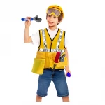 Construction Worker Costume – Kids Role Play Dress up Set (Yellow) For Ages 2–7, Boys - Rs Toys