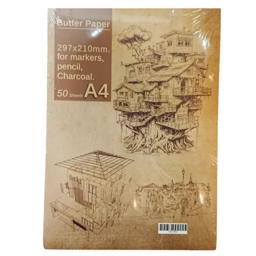 دفتر ورق الزبدة للرسم بالأقلام الماركر، الرصاص، الفحم – حجم ِ27 *19 سم – 50 ورقة (-2820) دفتر ورق الزبدة للرسم بالأقلام الماركر، الرصاص، الفحم – حجم ِ27 *19 سم – 50 ورقة (-2820)