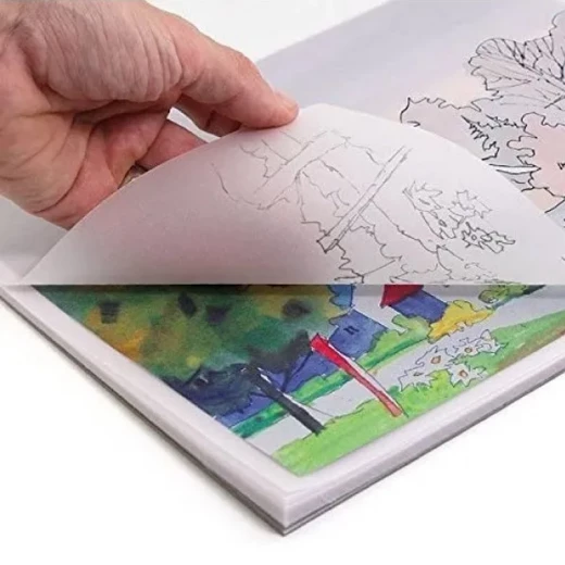 دفتر ورق الزبدة للرسم بالأقلام الماركر، الرصاص، الفحم – حجم  ِ27 *19  سم   – 50 ورقة (-2820) - ألعاب ار اس - Image 3