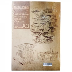 Butter Paper Drawing Pad For markers , pencil , charcoal A3 Size 50 Sheets (Aa-99136)