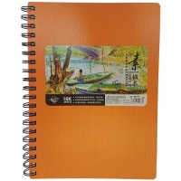دفتر رسم سلك نوع ارثين  25 ةرقه بيضاء خشنه 160 جرام  (19.5 × 26.7 سم) لون عشوائي (-1314-16)