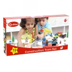 Onshine Wooden Train Set for Boys Aged 2 to 7 – 70 Pieces with Crane, Bridge, and Train Tracks – Wooden Train Toys for Boys and Girls Aged 2+ - Rs Toys