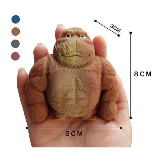 Gorilla Stress Relief Toy Soft Rubber Squishy Monkey for Anxiety & Focus, Anti-Stress, TPR Material Red - Rs Toys - Image 2