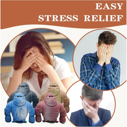 Gorilla Stress Relief Toy Soft Rubber Squishy Monkey for Anxiety & Focus, Anti-Stress, TPR Material Red - Rs Toys - Image 10