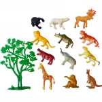 Jungle Animal Figures 13 Pcs Size Approx 4 cm , Hard, high-quality plastic - not hollow - to ensure durability and long-lasting play. - Rs Toys