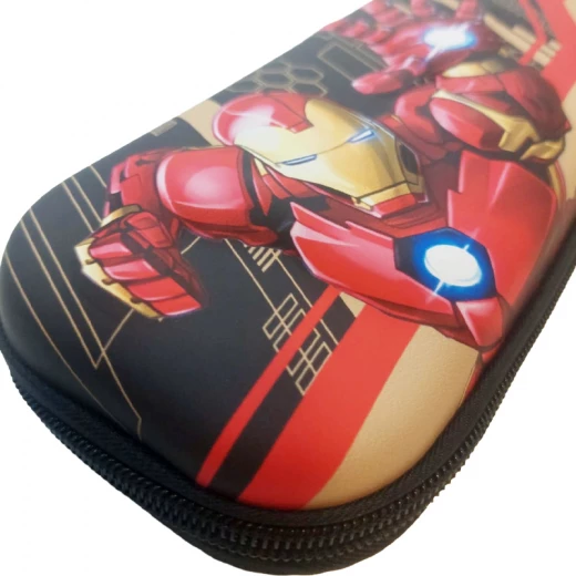 3D Pencil Case Iron Man Theme Large Capacity with Compartments , EVA material & 3D Embossed Hardtop (60417-3-RS) - Rs Toys - Image 2