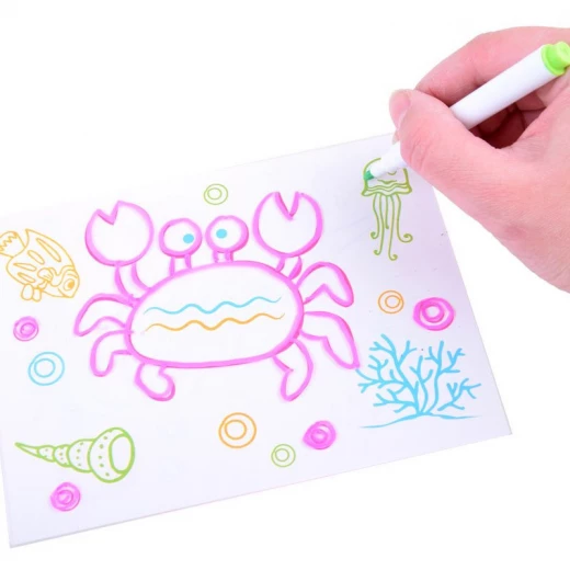 Unicorn 3D Magic Drawing Board with LED Backlight - Includes 4 Neon Markers, Drawing Templates & 3D Glasses (Age 3+) - Rs Toys - Image 4