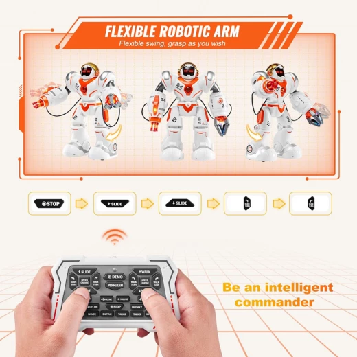 Machine Warfare Guardbot President Remote Control Multi-Function Rechargeable Space Robot 24 Face Expressions & Smart Programming up to 50 Moves (5099-RS) - Rs Toys - Image 8