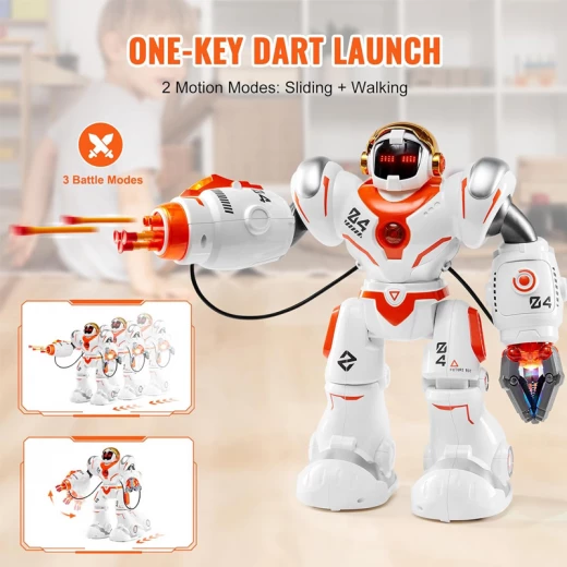 Machine Warfare Guardbot President Remote Control Multi-Function Rechargeable Space Robot 24 Face Expressions & Smart Programming up to 50 Moves (5099-RS) - Rs Toys - Image 6