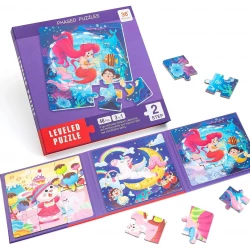 LEVELED PUZZLE – 3 in 1 Phased Magnetic Mermaid Puzzles - 48 PCs Preschool STEM Learning – Suitable for Ages 3 Years & Up (Step 2 B)