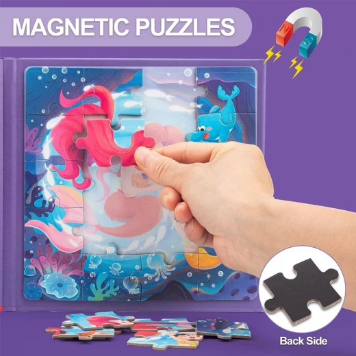 LEVELED PUZZLE – 3 in 1 Phased Magnetic Mermaid Puzzles - 48 PCs Preschool STEM Learning – Suitable for Ages 3 Years & Up (Step 2 B) - Rs Toys - Image 8