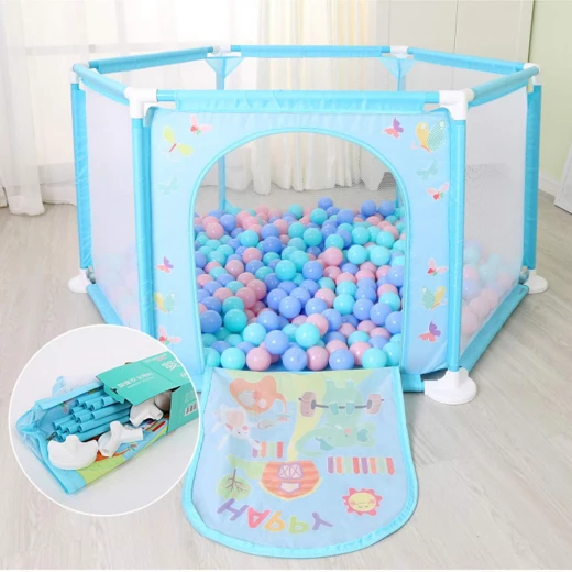Hexagonal Baby Playpen with Mat, Foldable Tent, and Ball Pool - Safe Indoor and Outdoor Play Area - Suitable for Infants Aged 0-2 Year - Rs Toys - Image 2