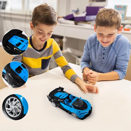 Bugatti Convertible RC Car for Kids - Scale 1:18 - 4-Channel Remote Control - 3.7V Rechargeable Battery - Working Head & Tail Lights - Ages 3+ - Bugatti - Image 3