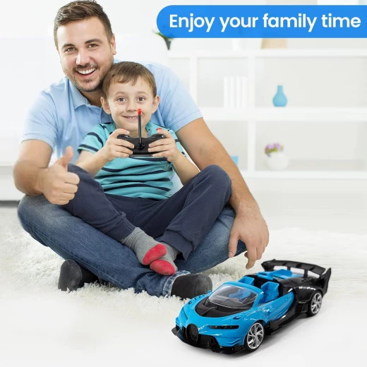 Bugatti Convertible RC Car for Kids - Scale 1:18 - 4-Channel Remote Control - 3.7V Rechargeable Battery - Working Head & Tail Lights - Ages 3+ - Bugatti - Image 6