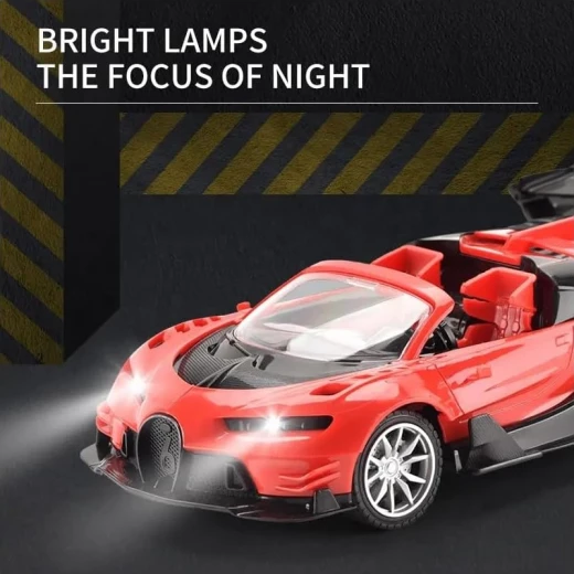 Bugatti Convertible RC Car for Kids - Scale 1:18 - 4-Channel Remote Control - 3.7V Rechargeable Battery - Working Head & Tail Lights - Ages 3+ - Bugatti - Image 7