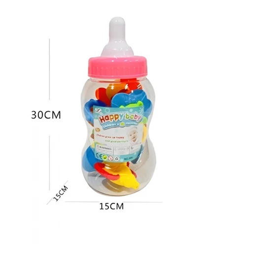 8-Piece Baby Rattles and Teething Toys Set for Newborns 0–12 Months, BPA-Free Infant Sensory Toys with Giant Baby Bottle, Safe Chewable Teethers - Rs Toys - Image 4