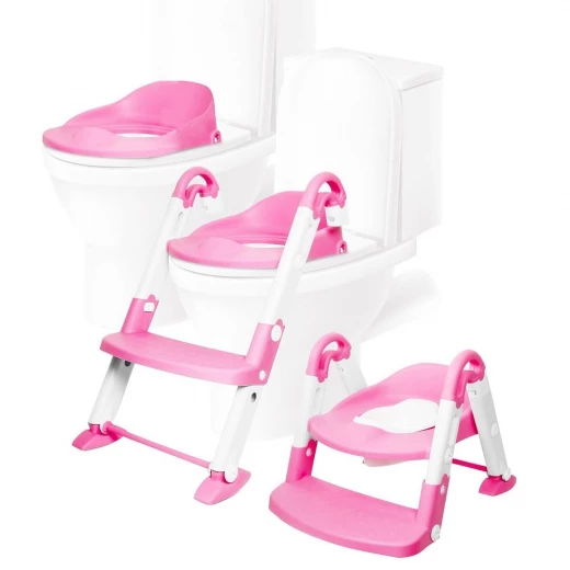 Portable 3-in-1 Kids Potty Training Seat with Non-Slip Step Ladder – Safe & Comfortable Toilet Seat for Toddlers and Babies, Foldable & Easy to Store, Suitable for Boys and Girls - Rs Toys - Image 10