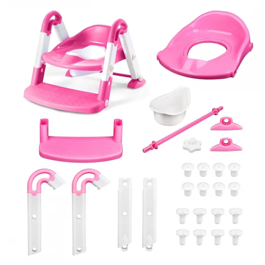 Portable 3-in-1 Kids Potty Training Seat with Non-Slip Step Ladder – Safe & Comfortable Toilet Seat for Toddlers and Babies, Foldable & Easy to Store, Suitable for Boys and Girls - Rs Toys - Image 8