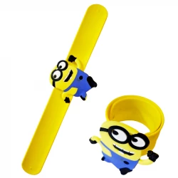 Slap Wrist Bracelet, Made Of High Quality Silica Gel, Minions Character Theme, 21 cm Length