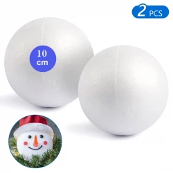 Pack Of 2 Pcs Polystyrene Balls Diameter 10 cm Ideal For School Science Projects & Creative Modeling , Christmas Tree Ornaments