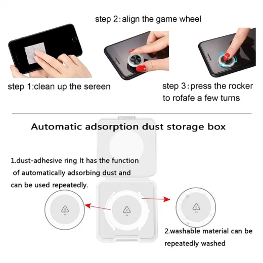 Mobile Phone Joystick Mini Plastic Smartphone Sucker Touch Rocker Gamepad Controller Assist Joypad Gaming Accessories Red For Iphone Android Tablet Metal Button Controller For PUBG (Q8-Plus-RS) - Rs Toys - Image 2